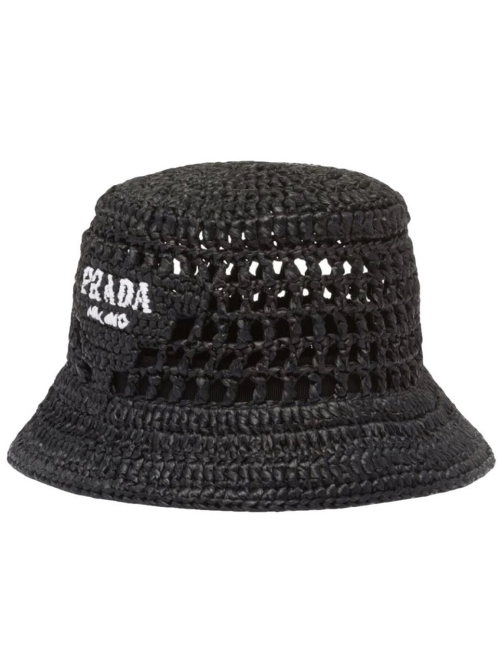 PRADA logo crochet bucket hat M